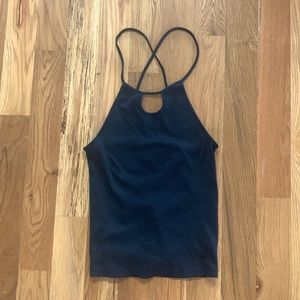 Cute black tank with great back detail.